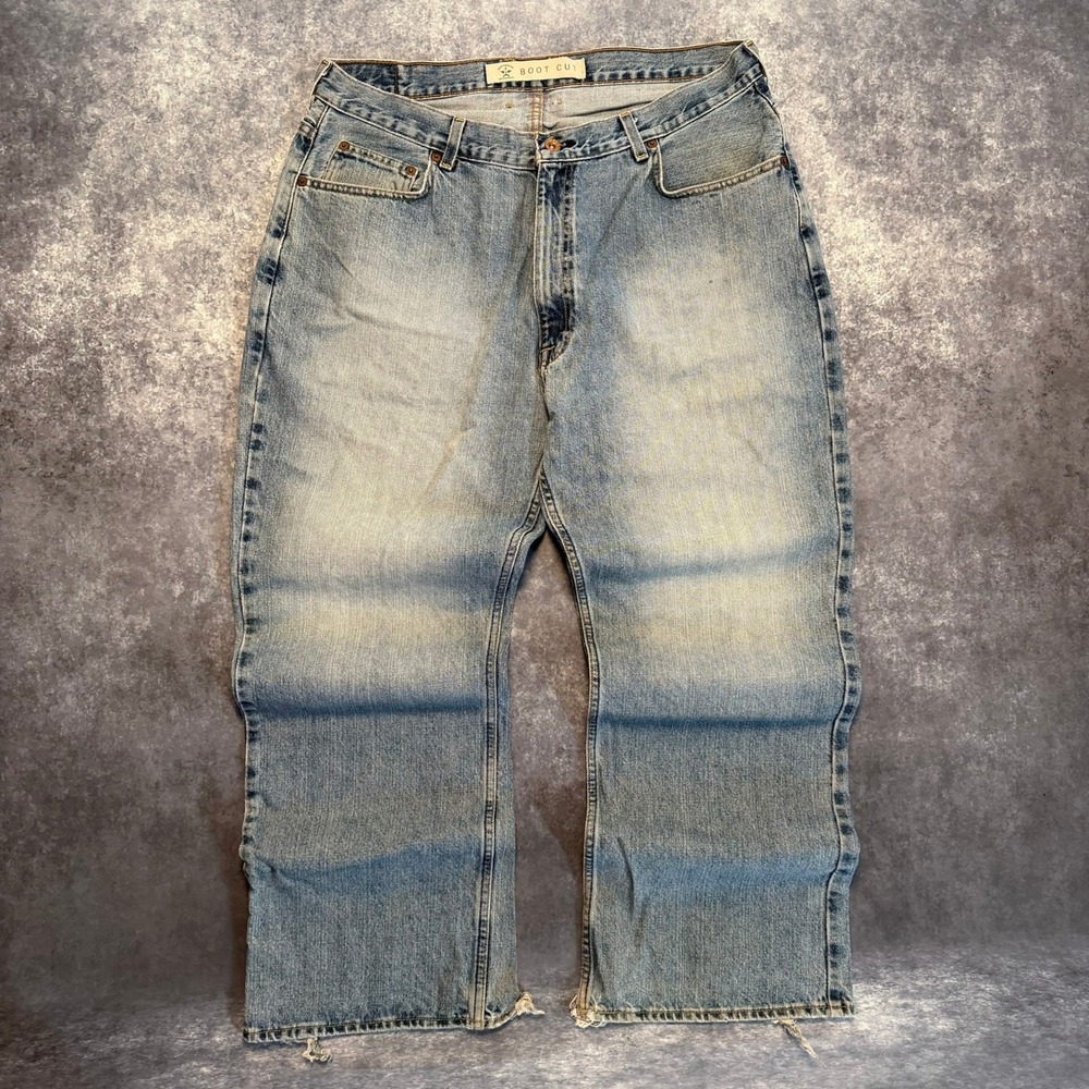 Vintage Arizona Jean Co Mens 38x30 Boot Cut Jeans‎ Light Wash Blue Denim